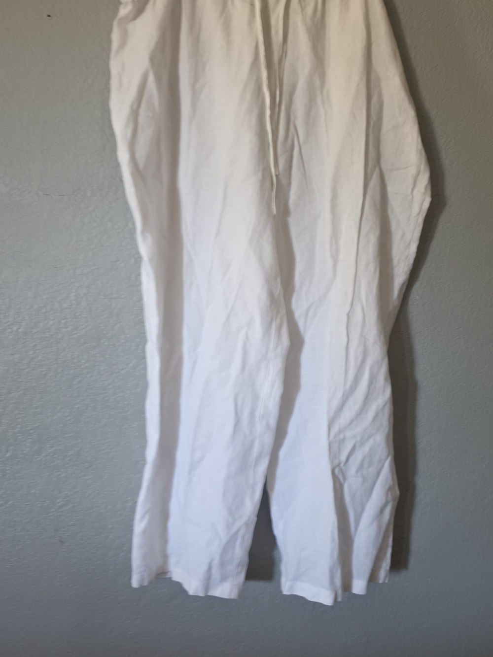 Jones New York White Women's Linen-Blend Drawstring Chinos
